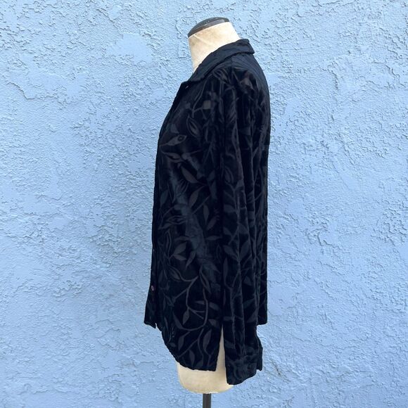 Vintage Velvet Burnout Blouse Size Small 90s Whimsygoth - Picture 4 of 9